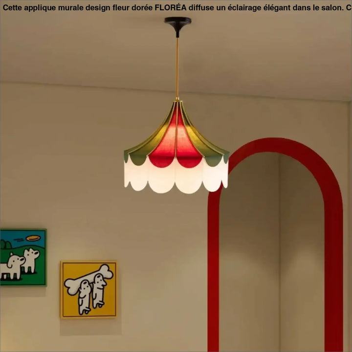 Suspension luminaire vintage en tissu coloré élégant style rétro chic