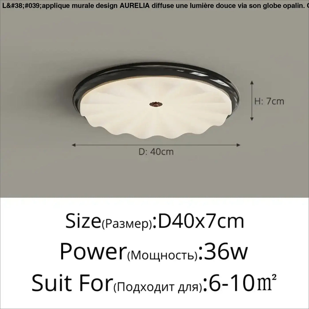 Plafonnier moderne blanc ondulé en verre luminaire led