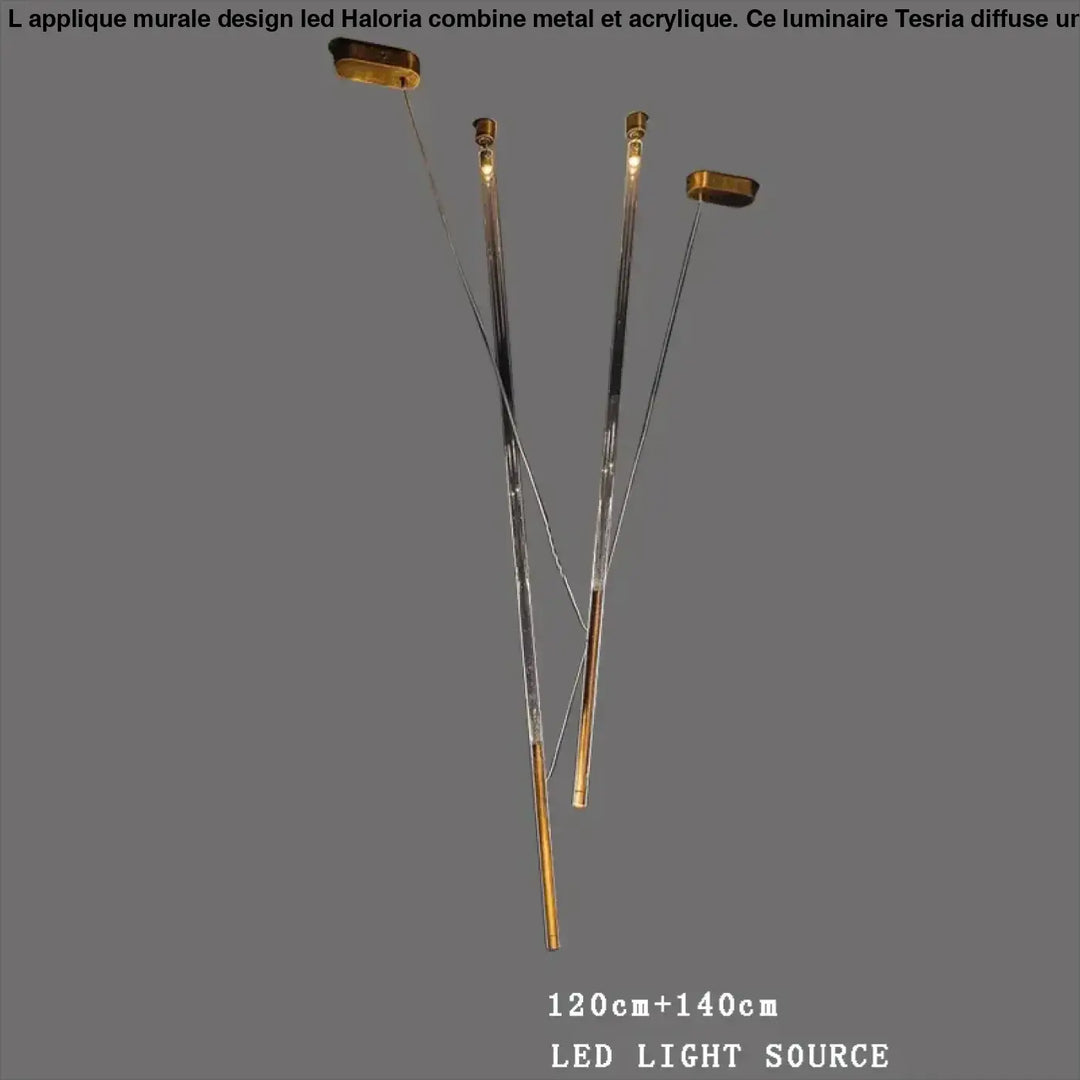 Suspension design artistique à tiges lumineuses led design