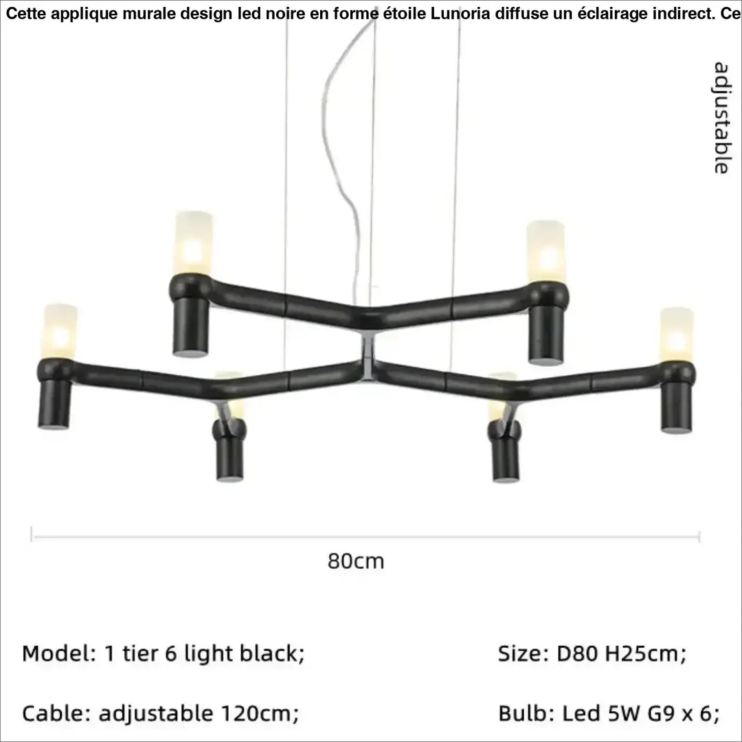 Suspension moderne aluminium verre ambiance chic noir