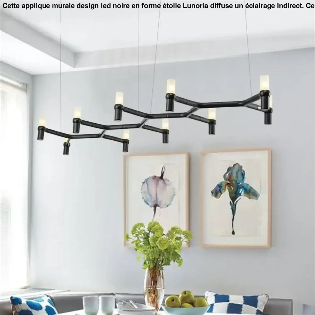 Suspension moderne aluminium verre ambiance chic noir