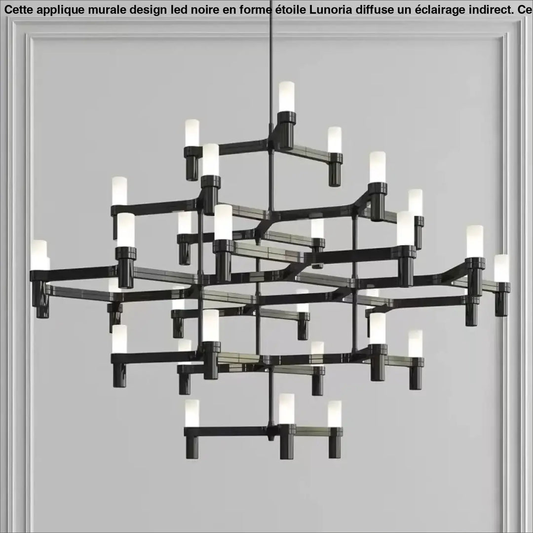 Suspension moderne aluminium verre ambiance chic noir
