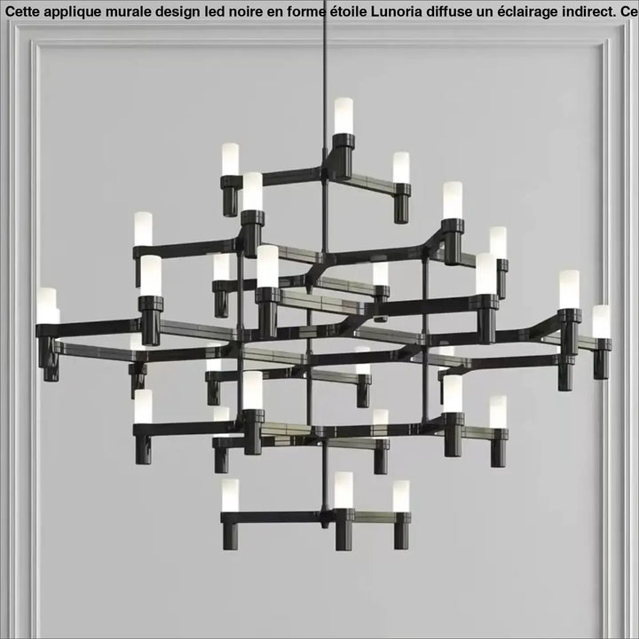Suspension moderne aluminium verre ambiance chic noir