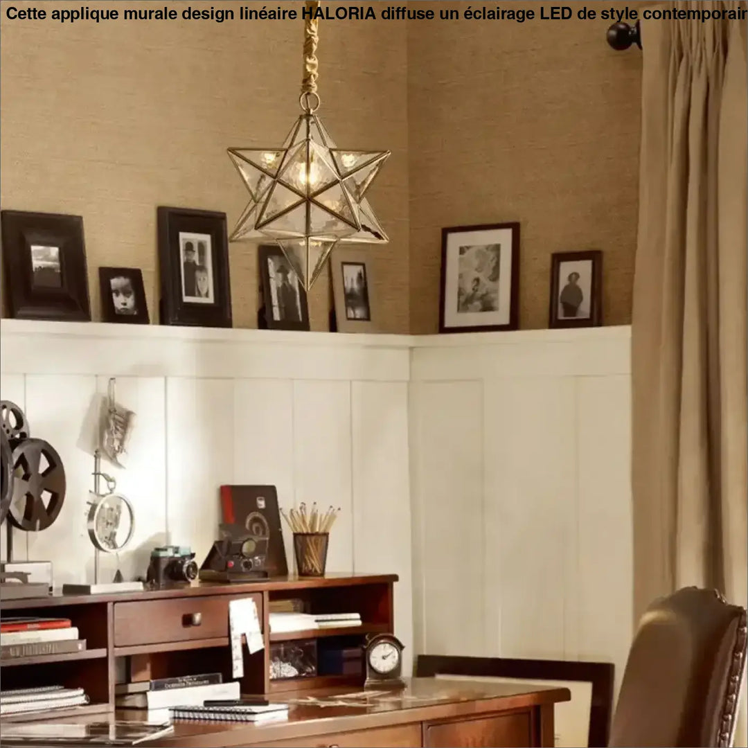 Modern LED Pendant Light Simple Bedroom Living Room Bar Balcony Creative Personality Corridor Glass/copper Star