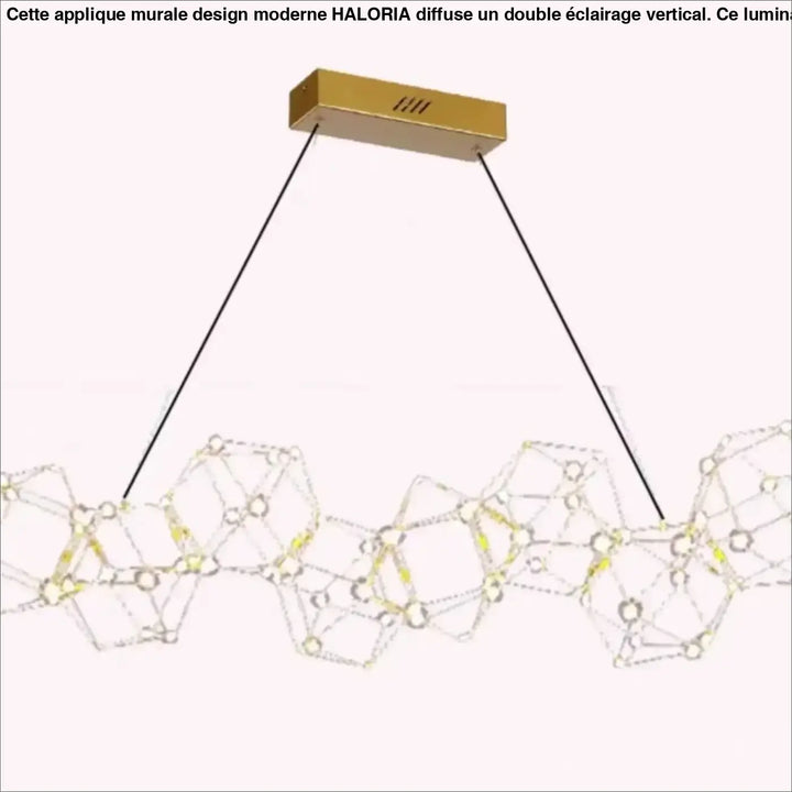 Suspension luminaire géométrique led design moderne doré