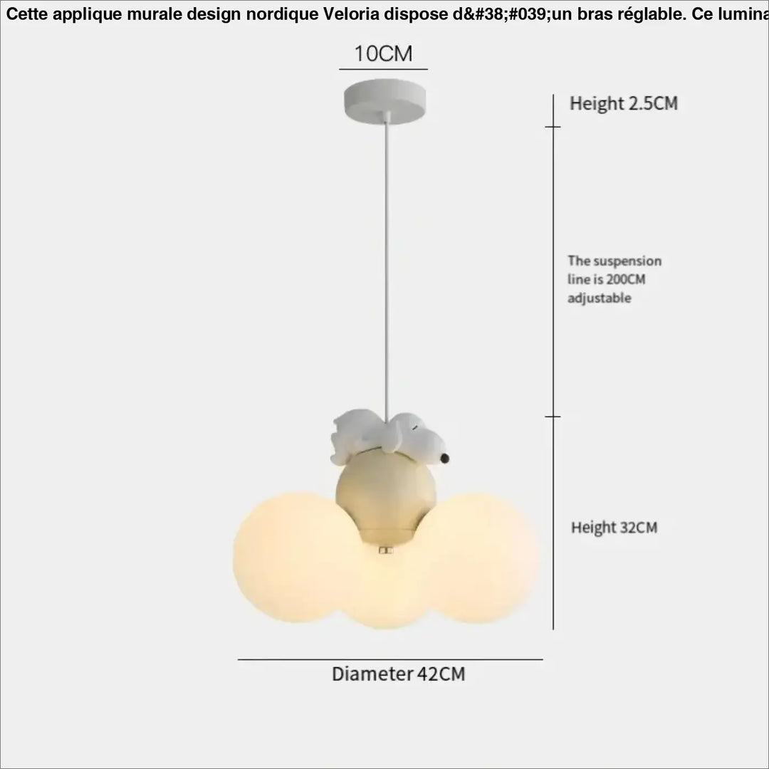 Applique murale design nordique veloria en céramique blanche avec diffuseurs en forme de nuage et bras réglable