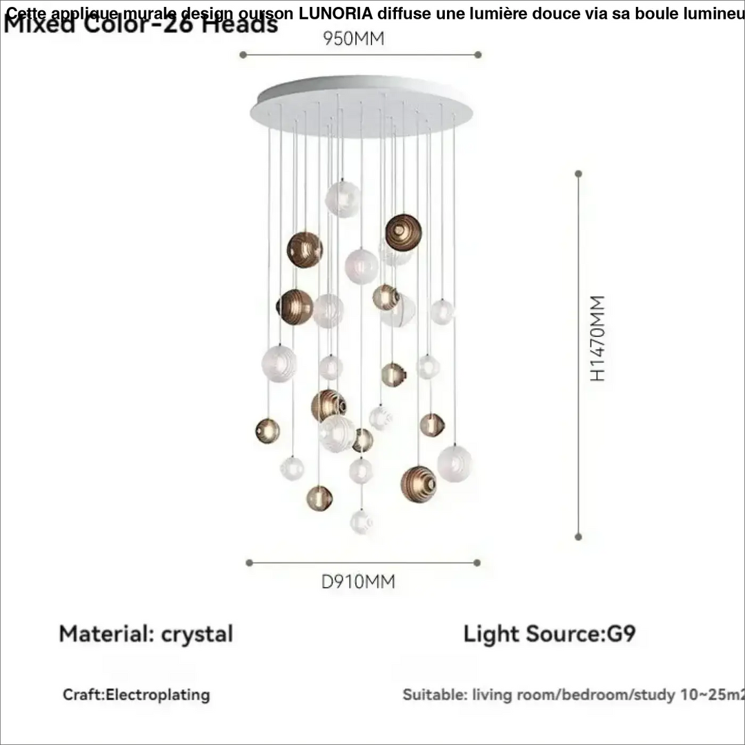 Suspension décorative haut de gamme en cristal élégante