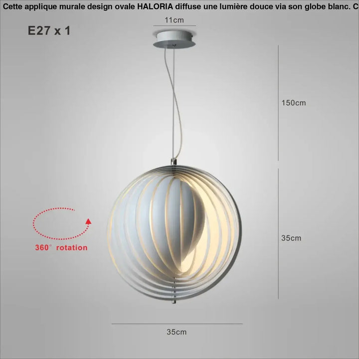 Suspension sphérique lames orientables moderne design épuré