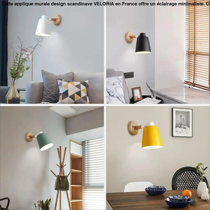 Applique Murale Design Scandinave Aluminium Et Bois