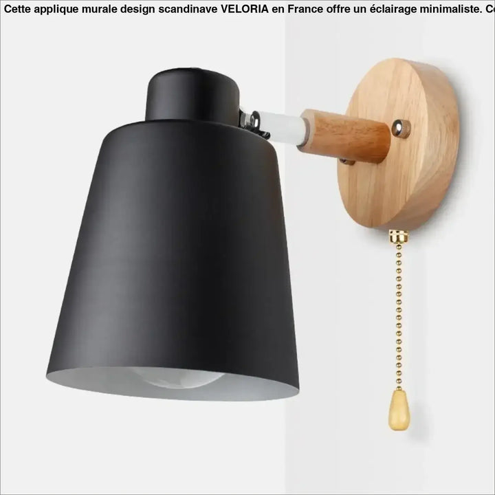 Applique Murale Design Scandinave Aluminium Et Bois