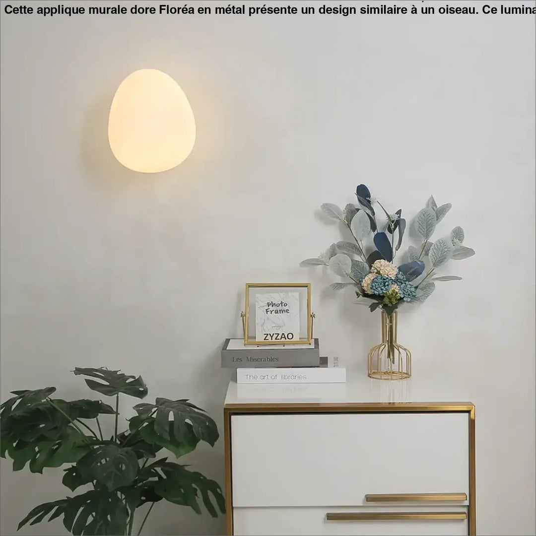 Applique Murale Forme De Pierre Naturelle Blanche Élégante