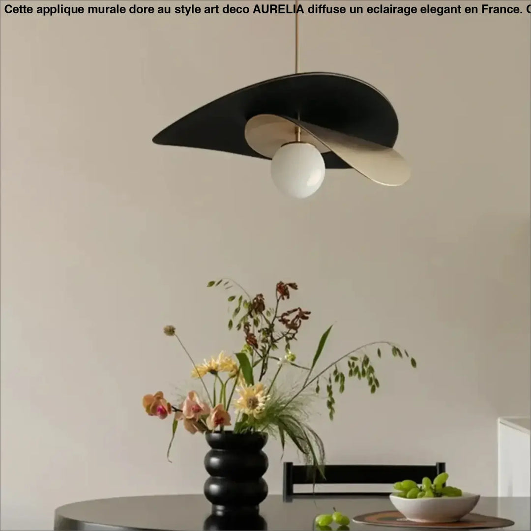 Suspension luminaire métal noir avec lumière blanche moderne