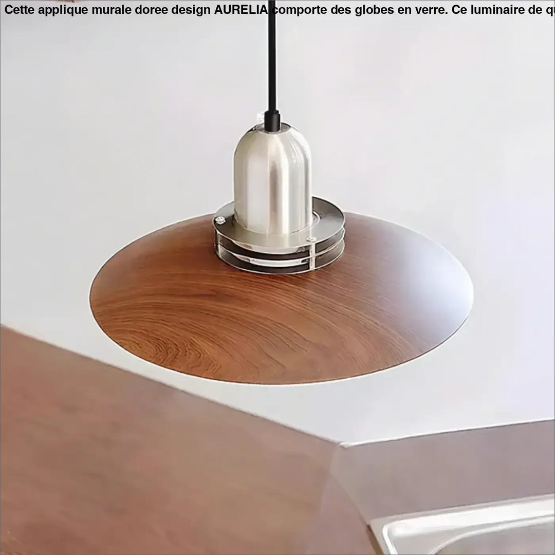 Suspension design métal et bois moderne pour éclairage élégant