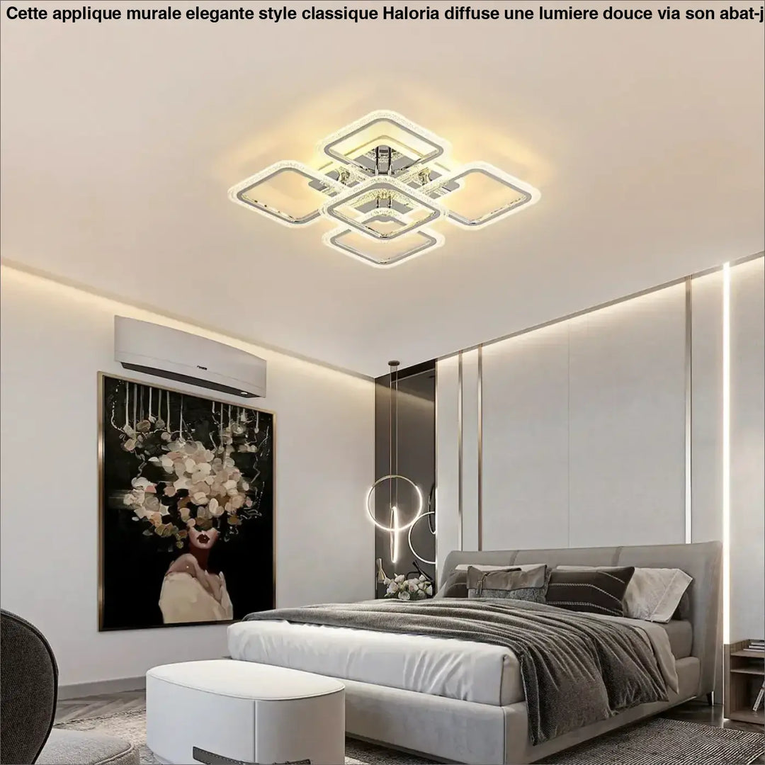Plafonnier en acrylique design moderne blanc en forme géométrique