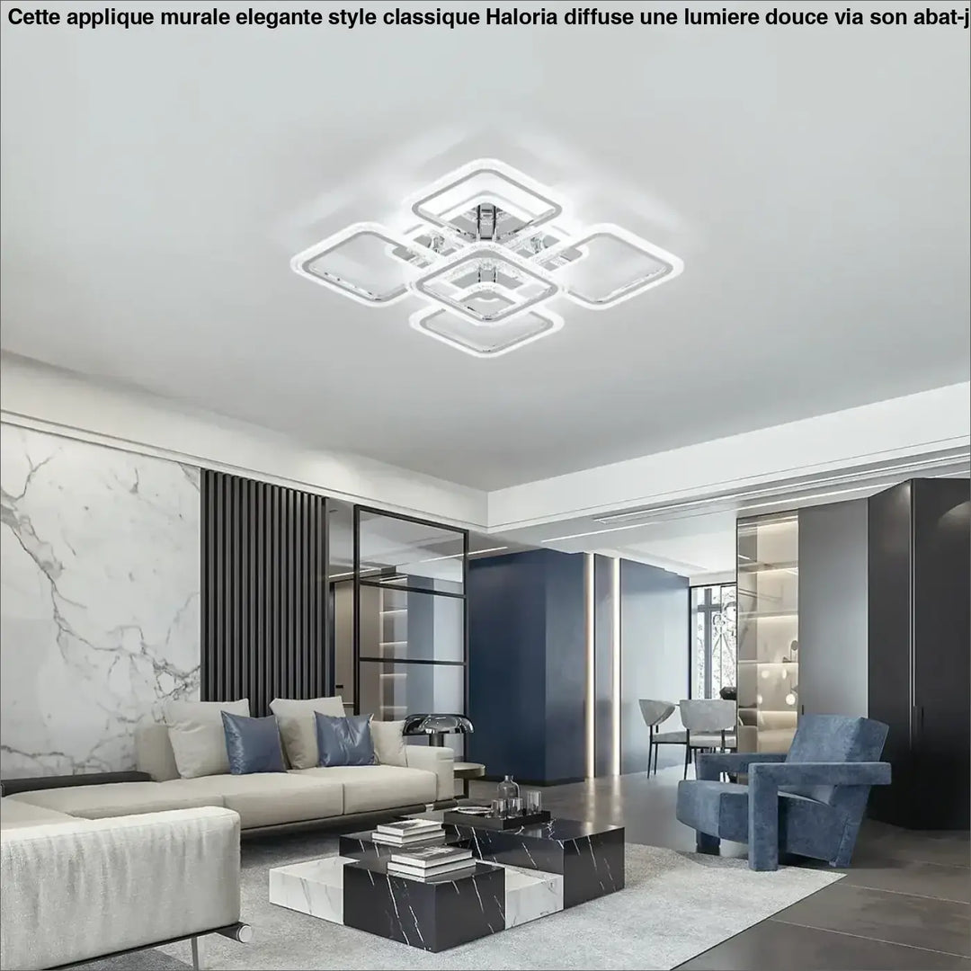 Plafonnier en acrylique design moderne blanc en forme géométrique