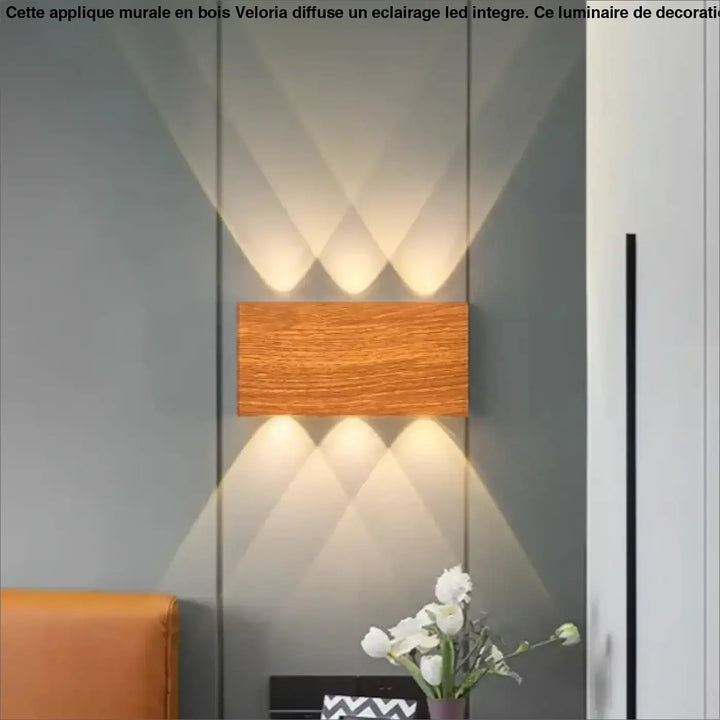 Applique Murale En Bois Avec Éclairage LED Intégré
