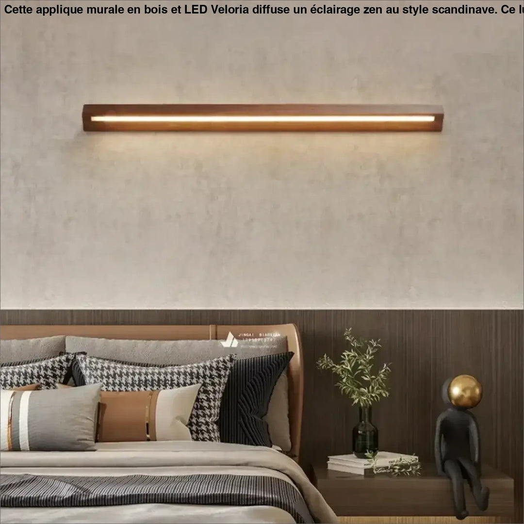 Applique Murale En Bois Et À LED Au Style Scandinave Et Zen En Bois