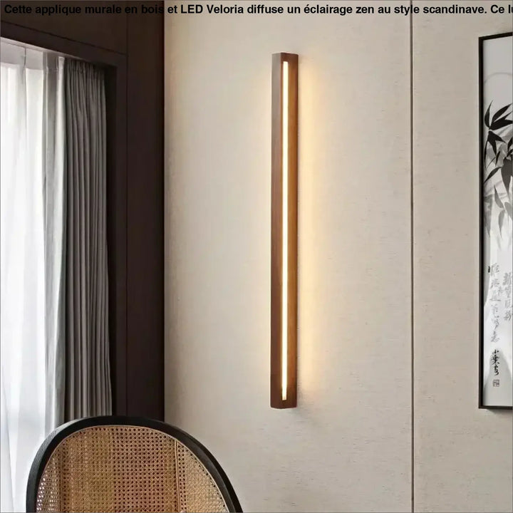 Applique Murale En Bois Et À LED Au Style Scandinave Et Zen En Bois