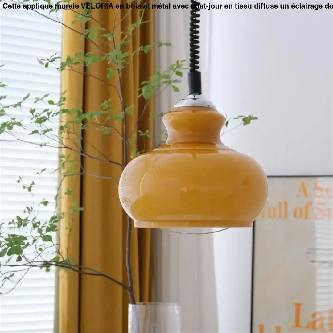 Suspension luminaire vintage en verre coloré pour ambiance chaude