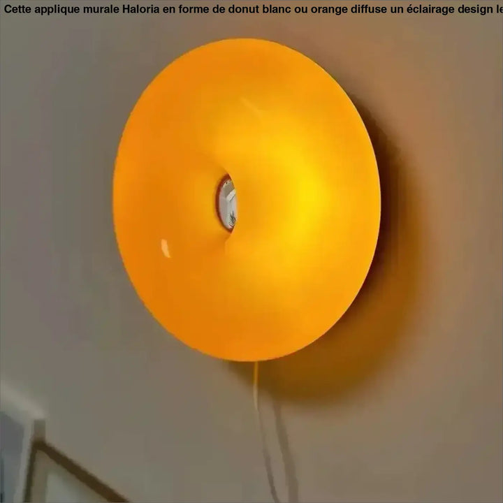 Applique murale donut blanc ou orange avec finition lisse et lumineuse idéale pour long d un couloir