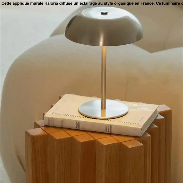Lampe de table moderne kapel avec silhouette minimaliste en métal poli et abat-jour dôme élégant