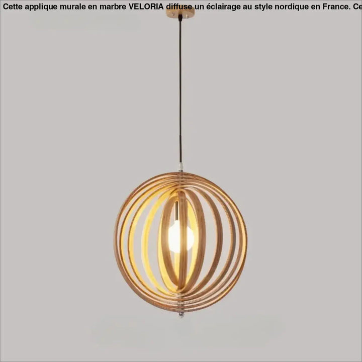 Suspension sphérique anneaux style graphique noir beige chic