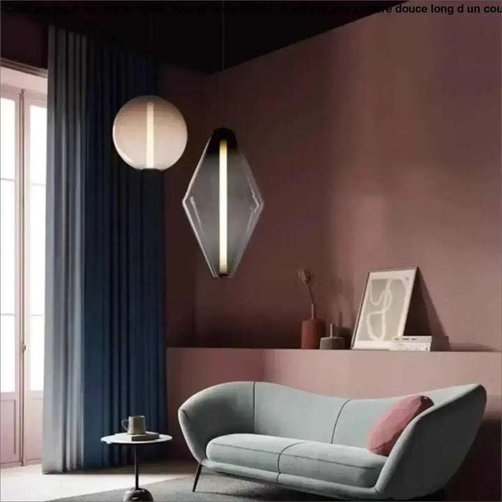 Suspension luminaire élégante style contemporain en verre