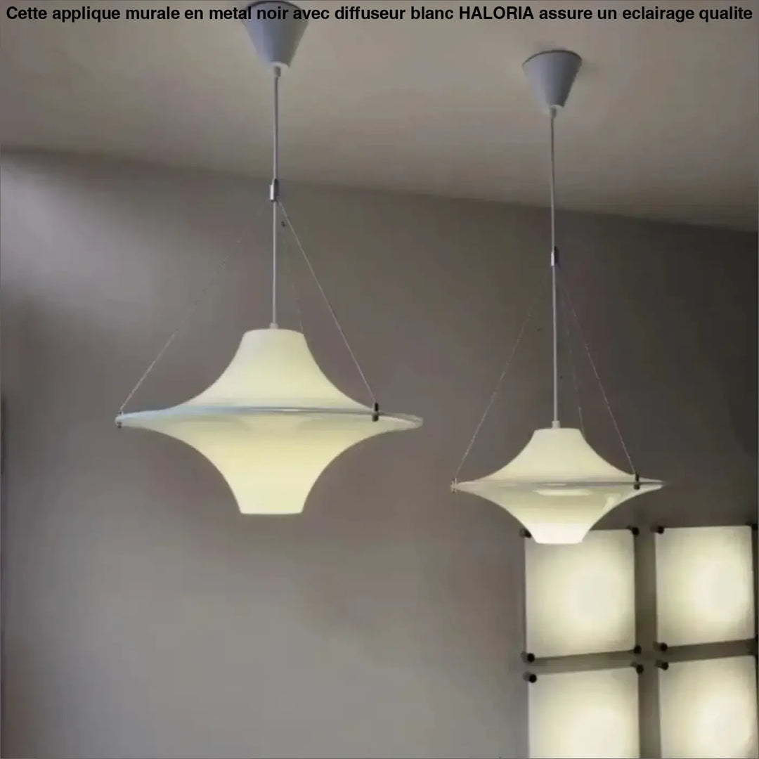 Suspension luminaire design blanc sculptural moderne et chic