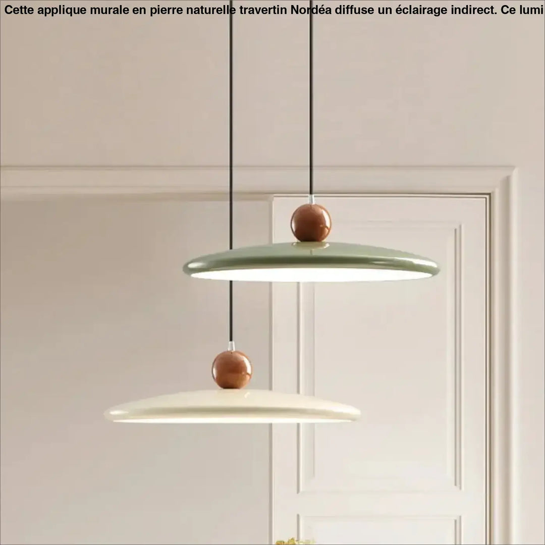 Suspension beige et marron style moderne épuré chic