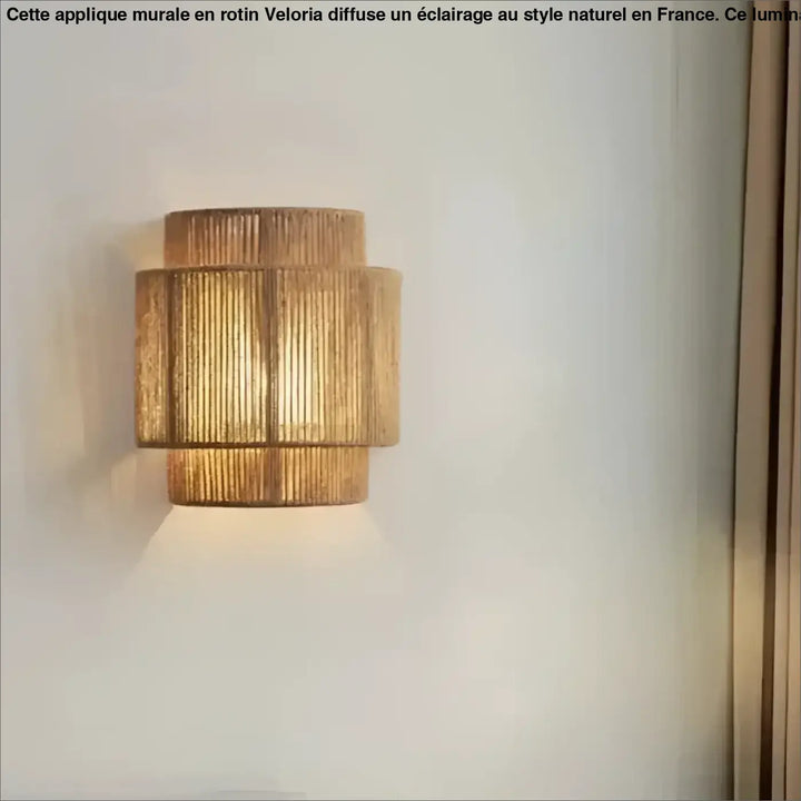 Applique Murale En Rotin Au Style Naturel Courbes Beige
