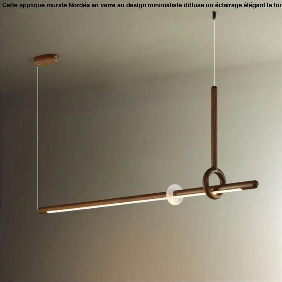 Suspension led bois massif linéaire élégante style raffiné