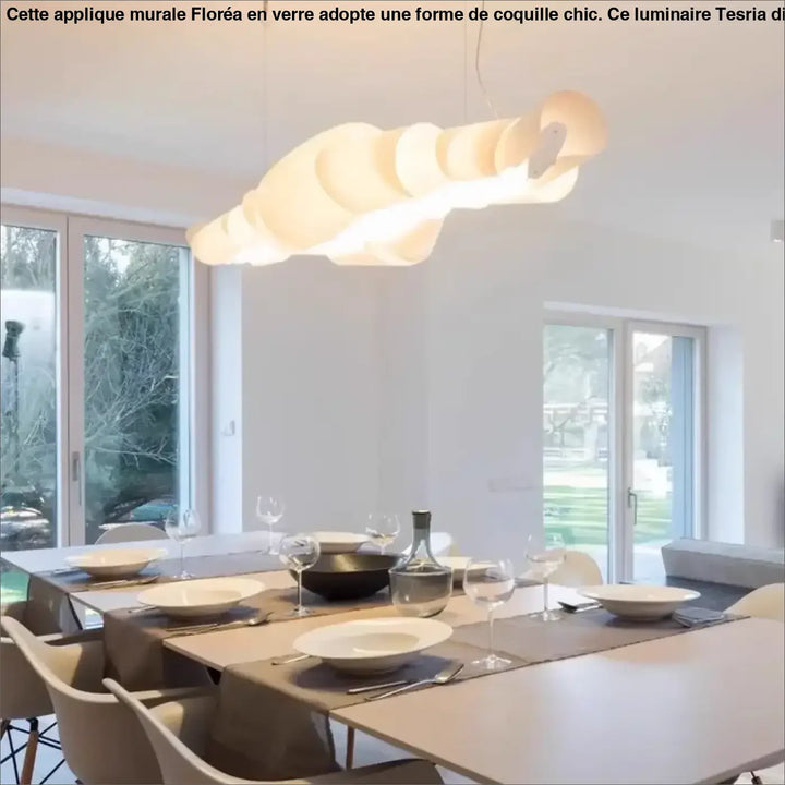 Suspension luminaire design organique blanc moderne