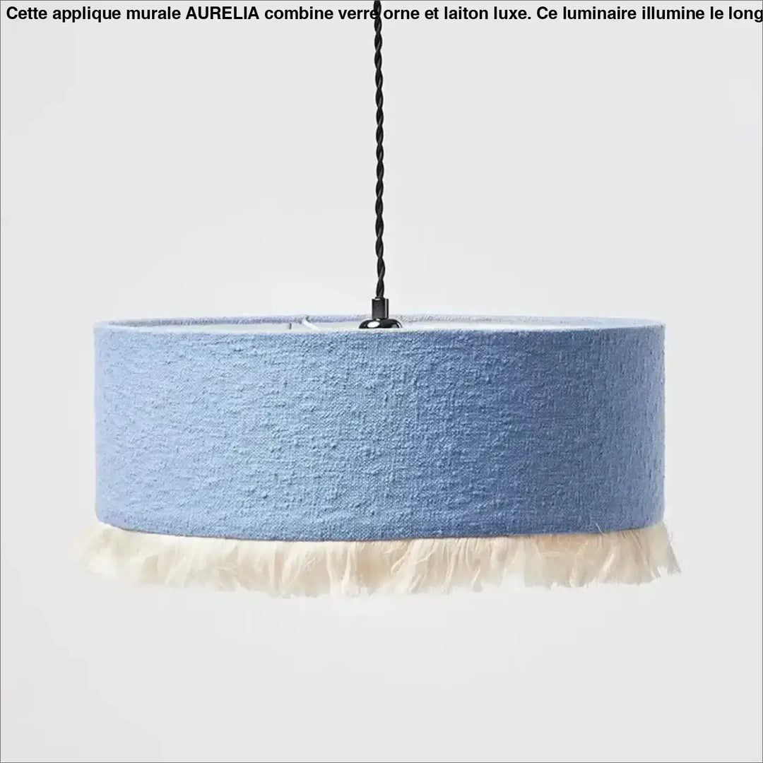 Suspension tissu avec franges vertes style vintage décor