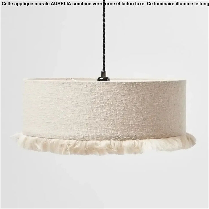 Suspension tissu avec franges vertes style vintage décor