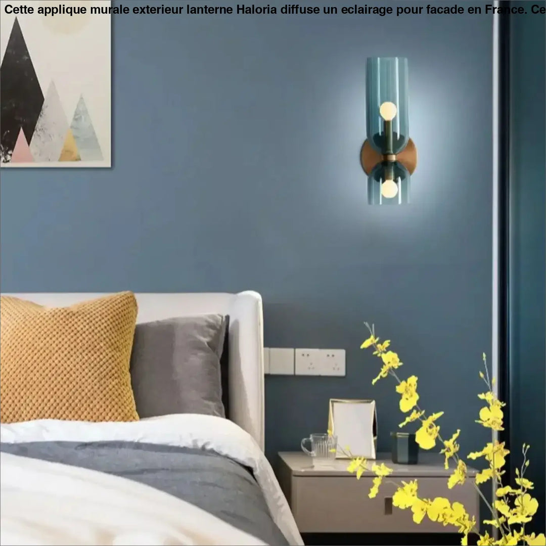 Applique murale double en verre soufflé coloré