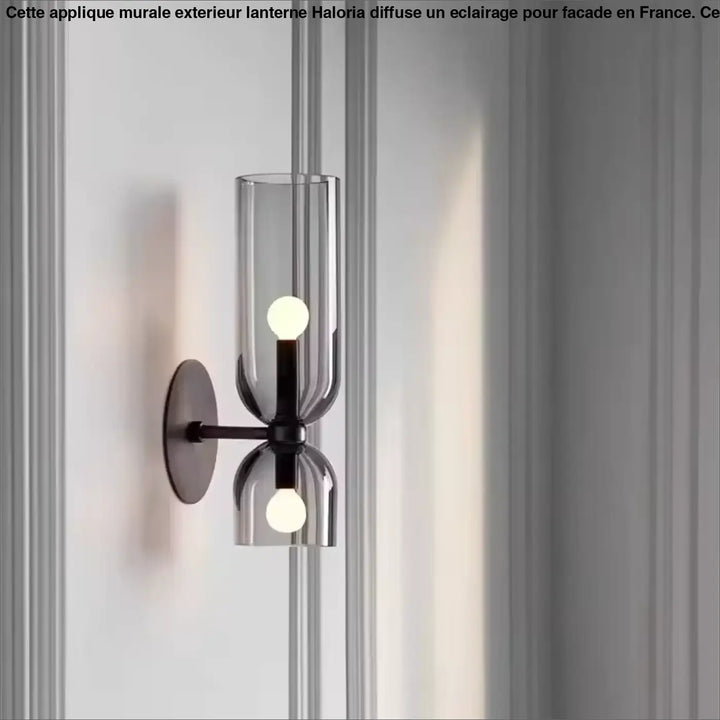 Applique murale double en verre soufflé coloré