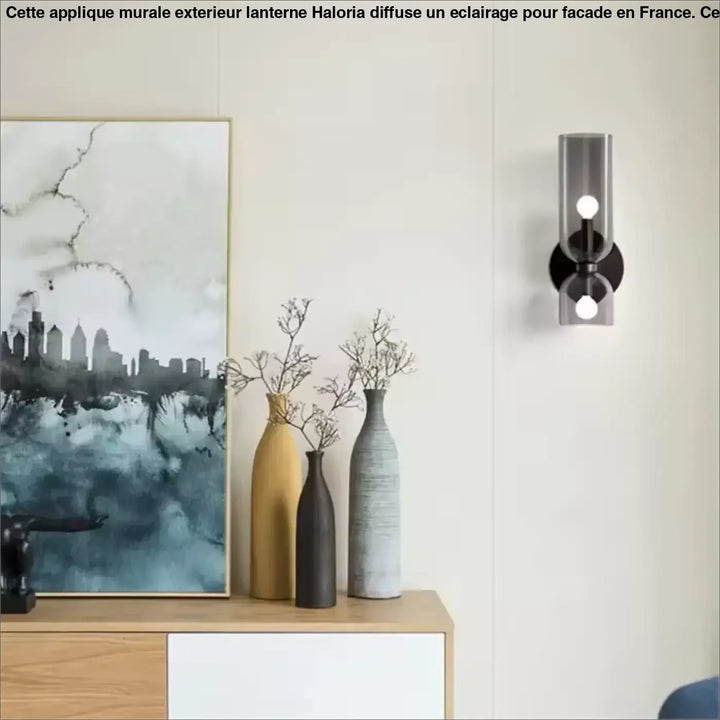Applique murale double en verre soufflé coloré