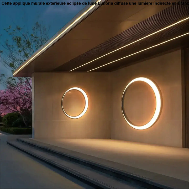 Applique Murale Extérieure Eclipse De Lune Design Blanc