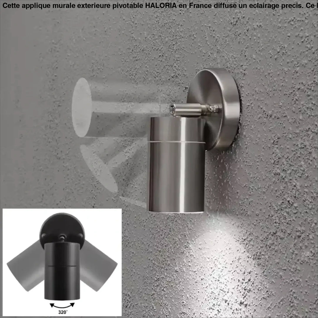 Applique Murale Extérieure Pivotable Design Noir En Aluminium