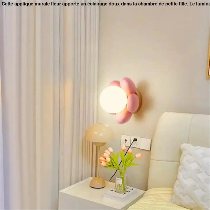 Applique Murale Fleur Pour Chambre De Petite Fille En Acrylique
