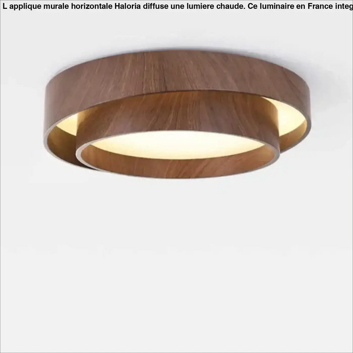 Plafonnier Rond En Bois Design Avec Anneau Décalé

