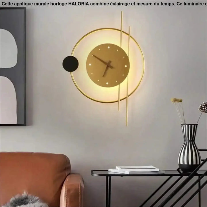 Applique Murale Horloge En Aluminium Noir Ou Or