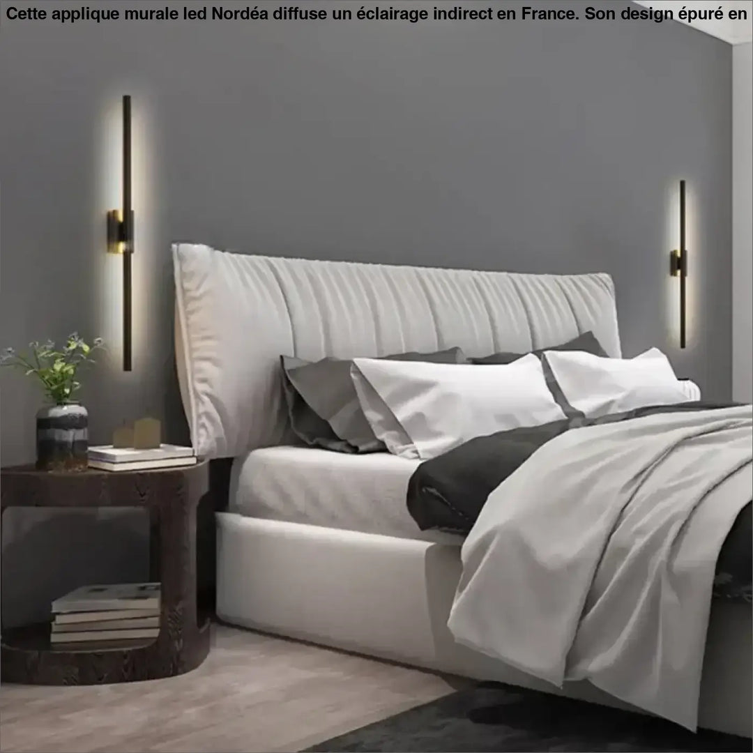 Applique Murale LED Au Design Épuré En Noir Et Doré