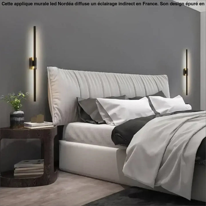 Applique Murale LED Au Design Épuré En Noir Et Doré