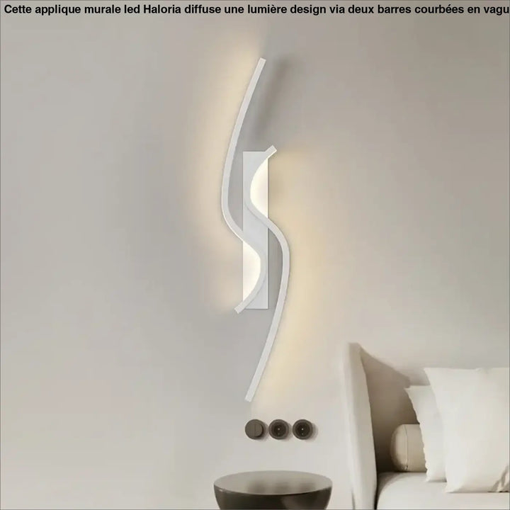 Applique murale LED avec deux barres courbées comme une vague

