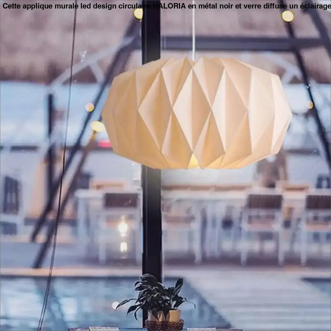 Suspension luminaire origami papier blanc style scandinave