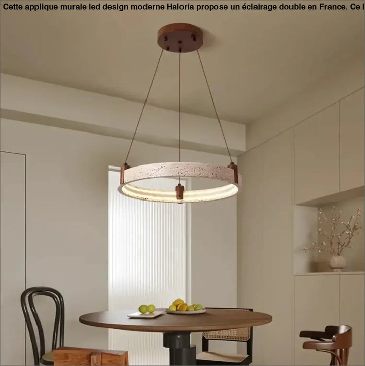 Suspension led design moderne élégant marron beige chic