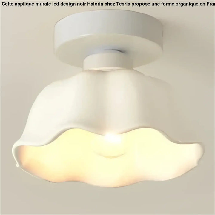 Plafonnier style vintage blanc avec base luminaire