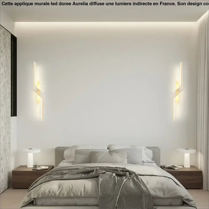 Applique Murale LED Dorée Au Design Courbé Moderne