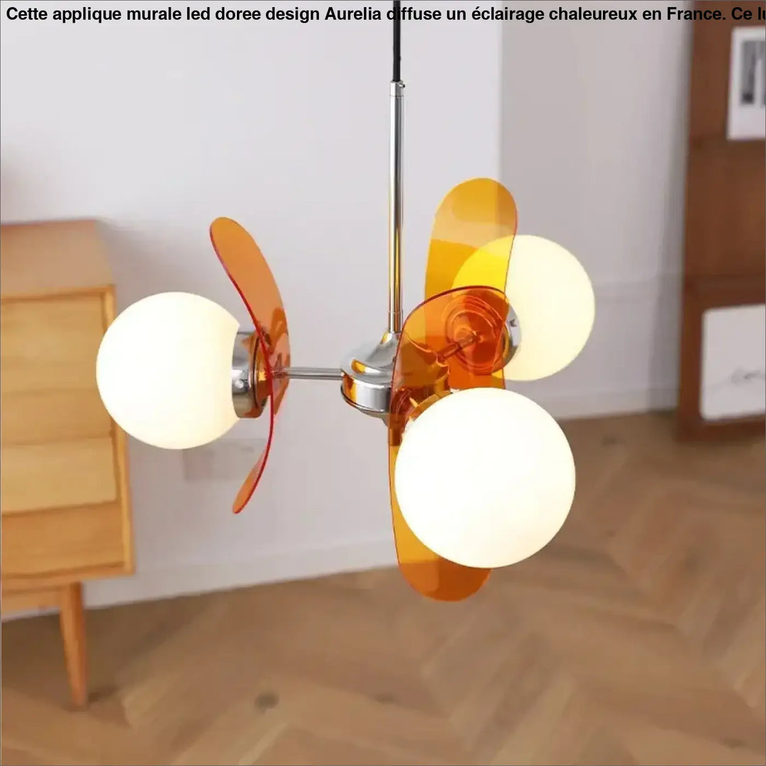 Suspension acrylique design sculptural et verre style raffiné